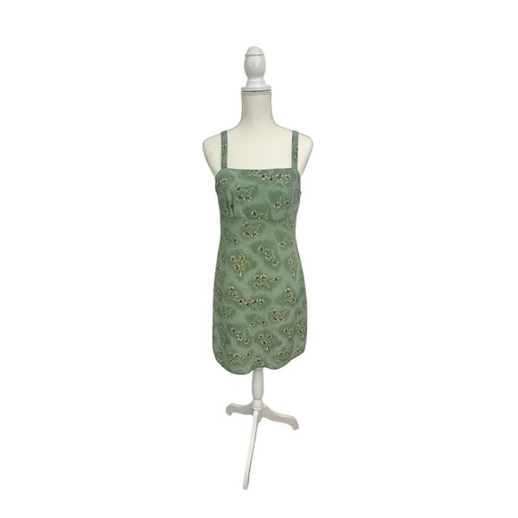 VTG Especially yours 90s floral green mini dress. Sz. 9/10 - Picture 1 of 6